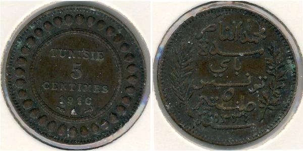 5 Centimo Tunisia Bronzo 