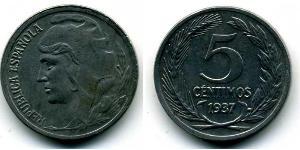 5 Centimo Segunda República Española (1931 - 1939) Iron 