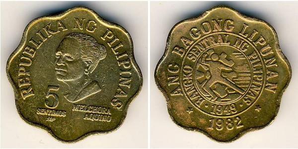 5 Centimo Filipinas Latón 