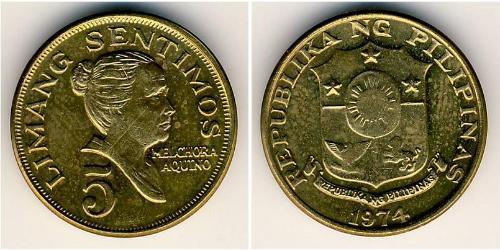 5 Centimo Philippinen Messing 