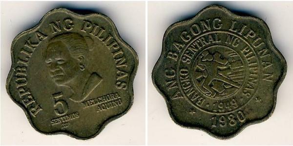5 Centimo Philippinen Messing 