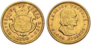 5 Colon Costa Rica Oro 