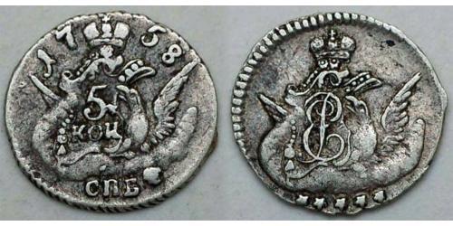 5 Copeca Impero russo (1720-1917) Argento Elisabetta I (1709-1762)