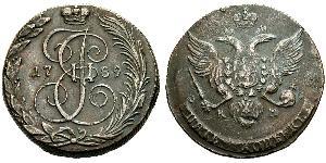 5 Copeca Impero russo (1720-1917) Rame Caterina II (1729-1796)