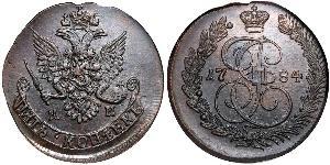 5 Copeca Impero russo (1720-1917) Rame Caterina II (1729-1796)
