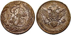 5 Copeca Impero russo (1720-1917) Rame Caterina II (1729-1796)