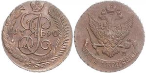 5 Copeca Impero russo (1720-1917) Rame Caterina II (1729-1796)