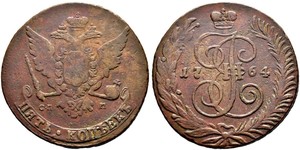 5 Copeca Impero russo (1720-1917) Rame Caterina II (1729-1796)