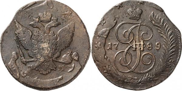 5 Copeca Impero russo (1720-1917) Rame Caterina II (1729-1796)