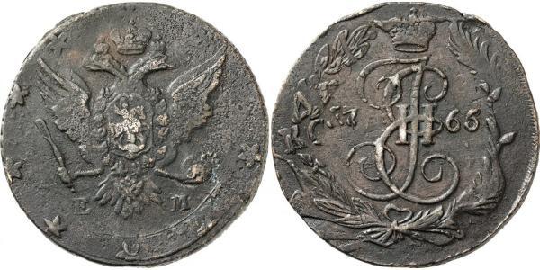 5 Copeca Impero russo (1720-1917) Rame Caterina II (1729-1796)