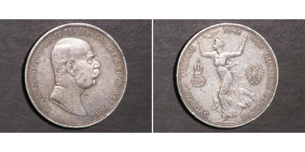 5 Corona Impero austro-ungarico (1867-1918) Argento Franz Joseph I (1830 - 1916)