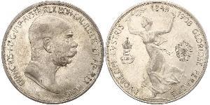 5 Corona Imperio austrohúngaro (1867-1918) Plata Franz Joseph I (1830 - 1916)