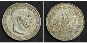 5 Corona Imperio austrohúngaro (1867-1918) Plata Franz Joseph I (1830 - 1916)