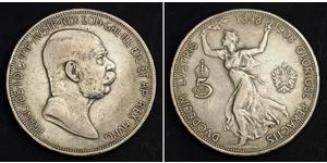 5 Corona Imperio austrohúngaro (1867-1918) Plata Franz Joseph I (1830 - 1916)