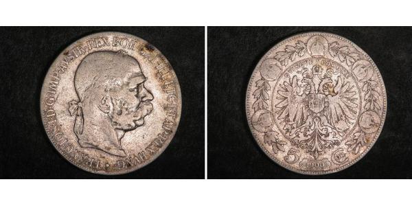 5 Corona Imperio austrohúngaro (1867-1918) Plata Franz Joseph I (1830 - 1916)