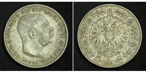 5 Corona Austria-Hungary (1867-1918) Silver Franz Joseph I (1830 - 1916)