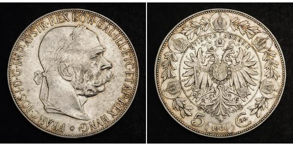 5 Corona Австро-Венгрия (1867-1918) Серебро Франц Иосиф I (1830 - 1916)