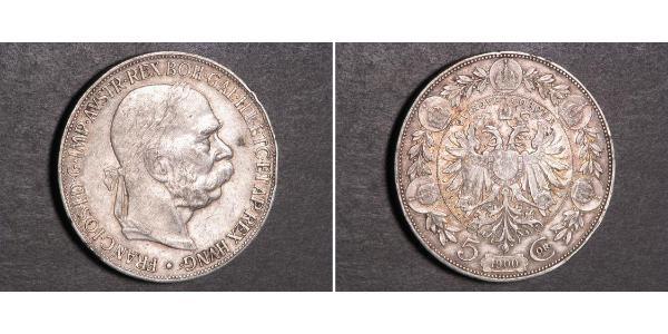 5 Corona Австро-Венгрия (1867-1918) Серебро Франц Иосиф I (1830 - 1916)