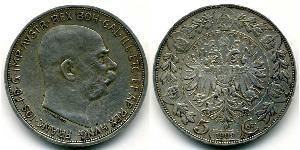 5 Corona Австро-Угорщина (1867-1918) Срібло Франц Иосиф I (1830 - 1916)
