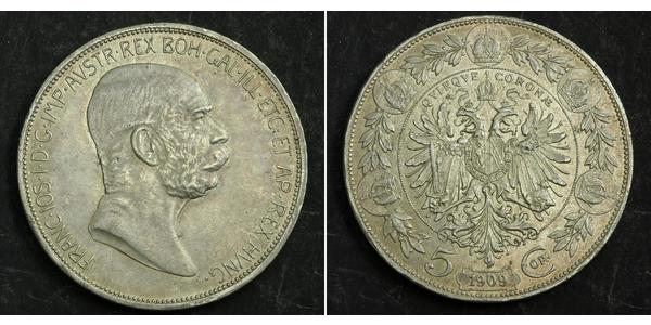 5 Corona Австро-Угорщина (1867-1918) Срібло Франц Иосиф I (1830 - 1916)