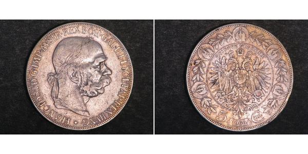 5 Corona Австро-Угорщина (1867-1918) Срібло Франц Иосиф I (1830 - 1916)