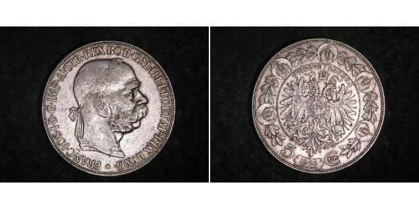 5 Corona 奥匈帝国 (1867 - 1918) 銀 弗朗茨·约瑟夫一世 (1830 - 1916)