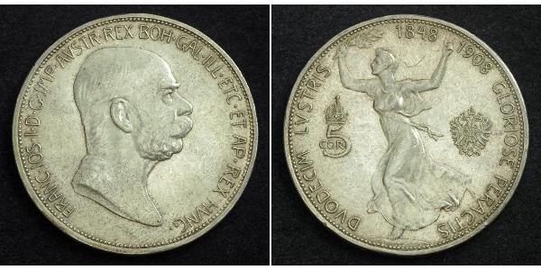 5 Corona 奥匈帝国 (1867 - 1918) 銀 弗朗茨·约瑟夫一世 (1830 - 1916)