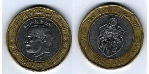 5 Dinar Tunesien Bimetall 