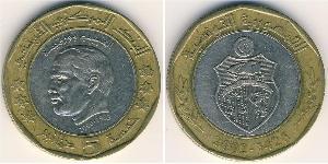 5 Dinar Tunesien Bimetall 
