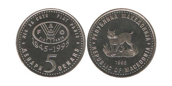 5 Dinar Macedonia Copper/Zinc 