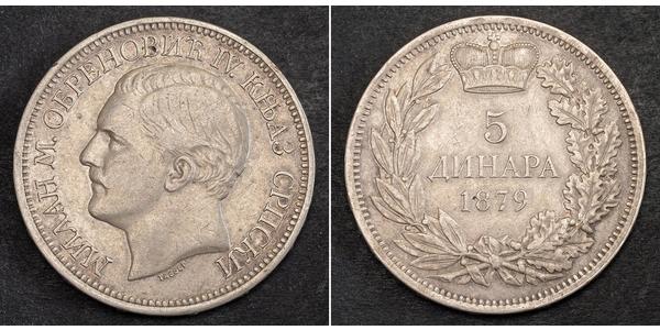5 Dinar Serbien Silber 