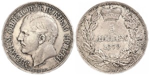 5 Dinar Serbia Silver 