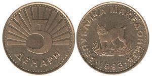 5 Dinar Macedonia 黃銅 