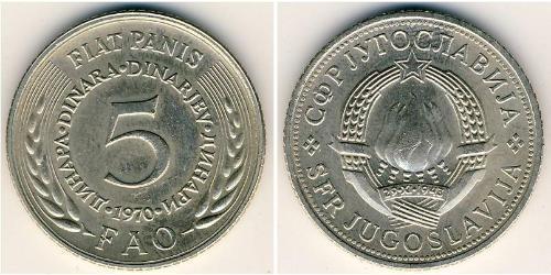 5 Dinaro República Federativa Socialista de Yugoslavia (1943 -1992) Níquel/Cobre/Zinc 