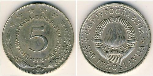 5 Dinaro República Federativa Socialista de Yugoslavia (1943 -1992) Níquel/Cobre/Zinc 