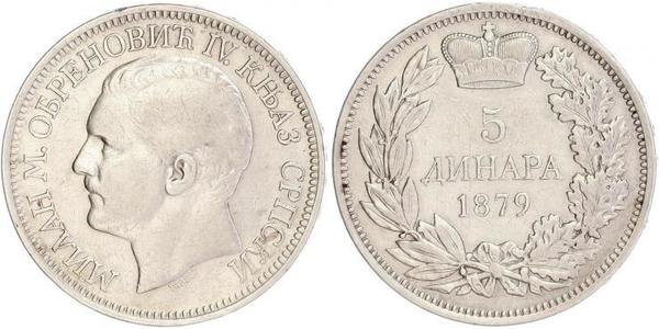 5 Dinaro Serbia Plata 