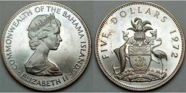 5 Dollar Bahamas Argent Elizabeth II (1926-2022)