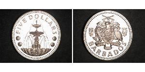 5 Dollar Barbade Argent 