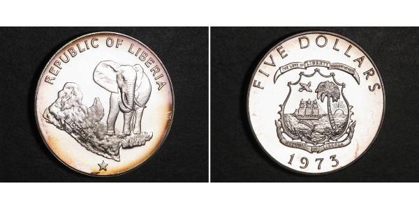 5 Dollar Liberia Argent 