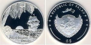 5 Dollar Palaos Argent 