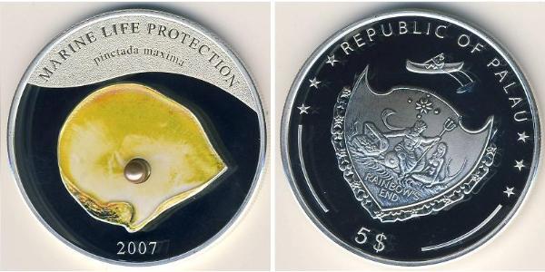 5 Dollar Palaos Argent 