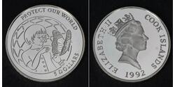 5 Dollar Îles Cook Argent 