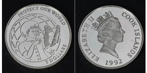 5 Dollar Îles Cook Argent 