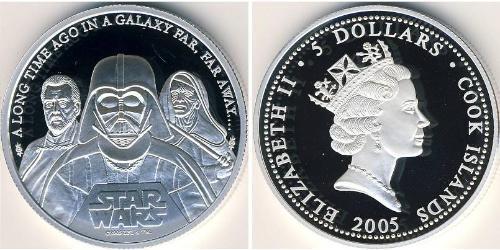 5 Dollar Îles Cook Argent 