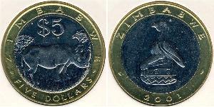 5 Dollar Simbabwe (1980 - ) Bimetall 