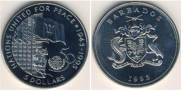 5 Dollar Barbados Copper/Nickel 