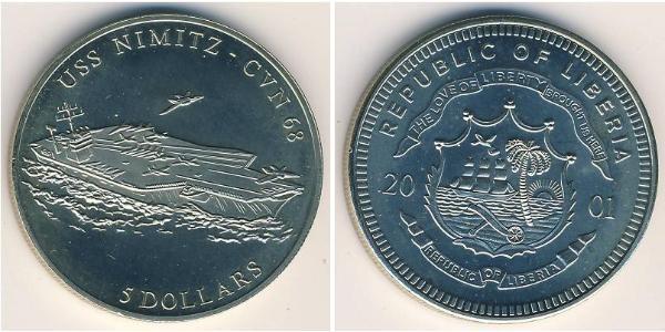 5 Dollar Liberia Copper/Nickel 