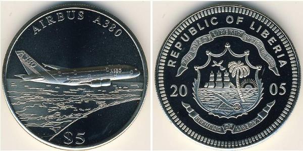 5 Dollar Liberia Copper/Nickel 