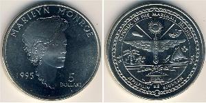 5 Dollar Marshall Islands Copper/Nickel Marilyn Monroe(1926 -1962)