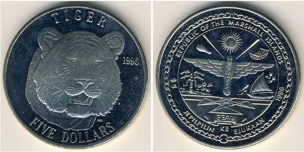 5 Dollar Marshall Islands Copper/Nickel 